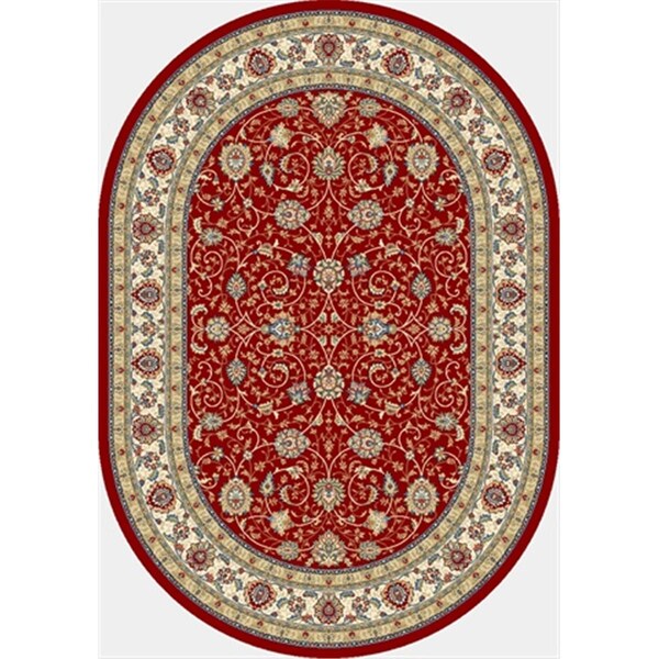 Dynamic Rugs Ancient Garden 6 ft. 7 in. x 9 ft. 6 in. Oval 57120-1464 Rug - Red/Ivory ANOV71057120146 - main